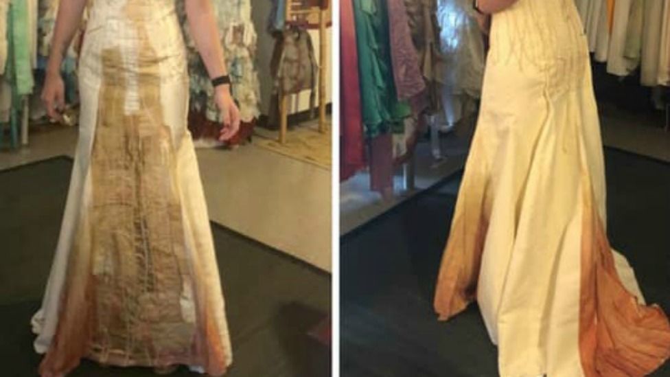 Bride’s ‘Coffee Stain’ Wedding Dress Raises Eyebrows